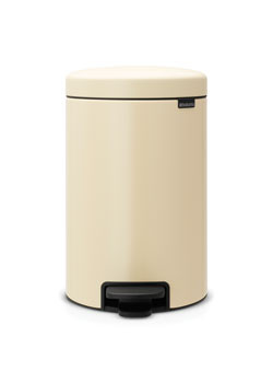 Pedal Bin newIcon, 12 litre, Soft Closing, Plastic Inner Bucket - Almond