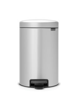 Pedal Bin newIcon, 12 litre, Soft Closing, Plastic Inner Bucket - Metallic Grey