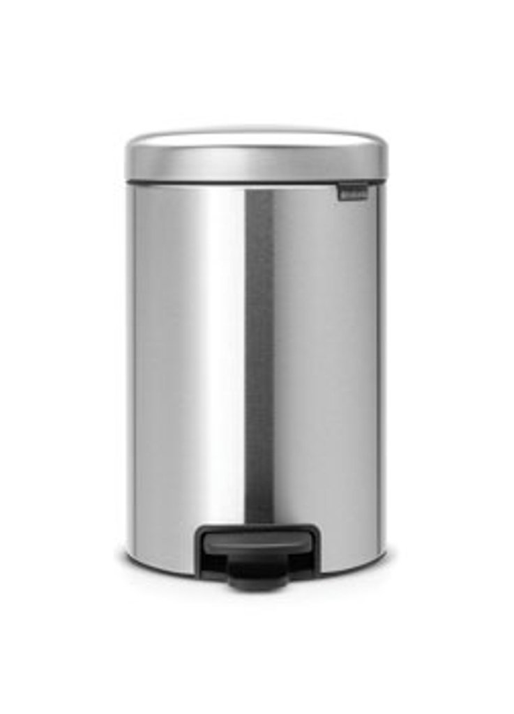 Pedal Bin newIcon, 12 litre, Soft Closing, Plastic Inner Bucket - Matt Steel