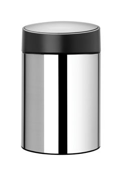 Slide Bin, 5 litre, Plastic Inner Bucket - Brilliant Steel