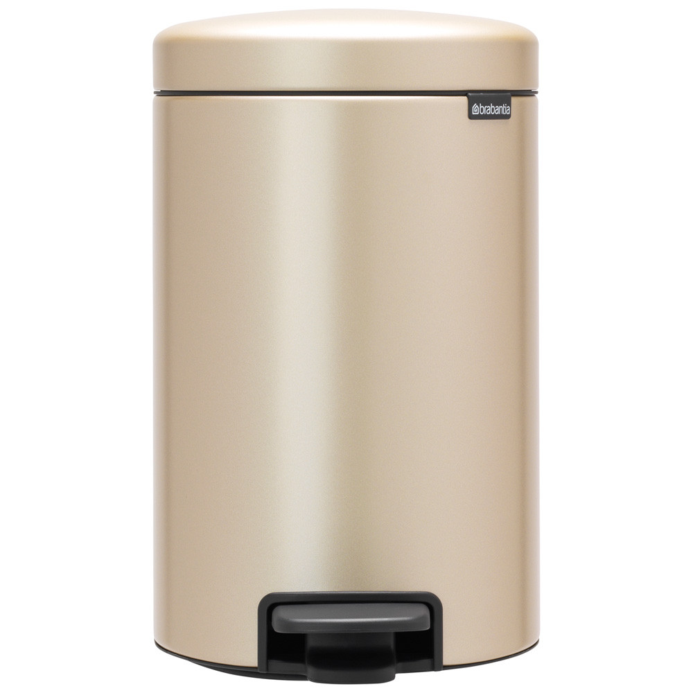 Pedal Bin newIcon, 12 litre, Soft Closing, Plastic Inner Bucket – Champagne