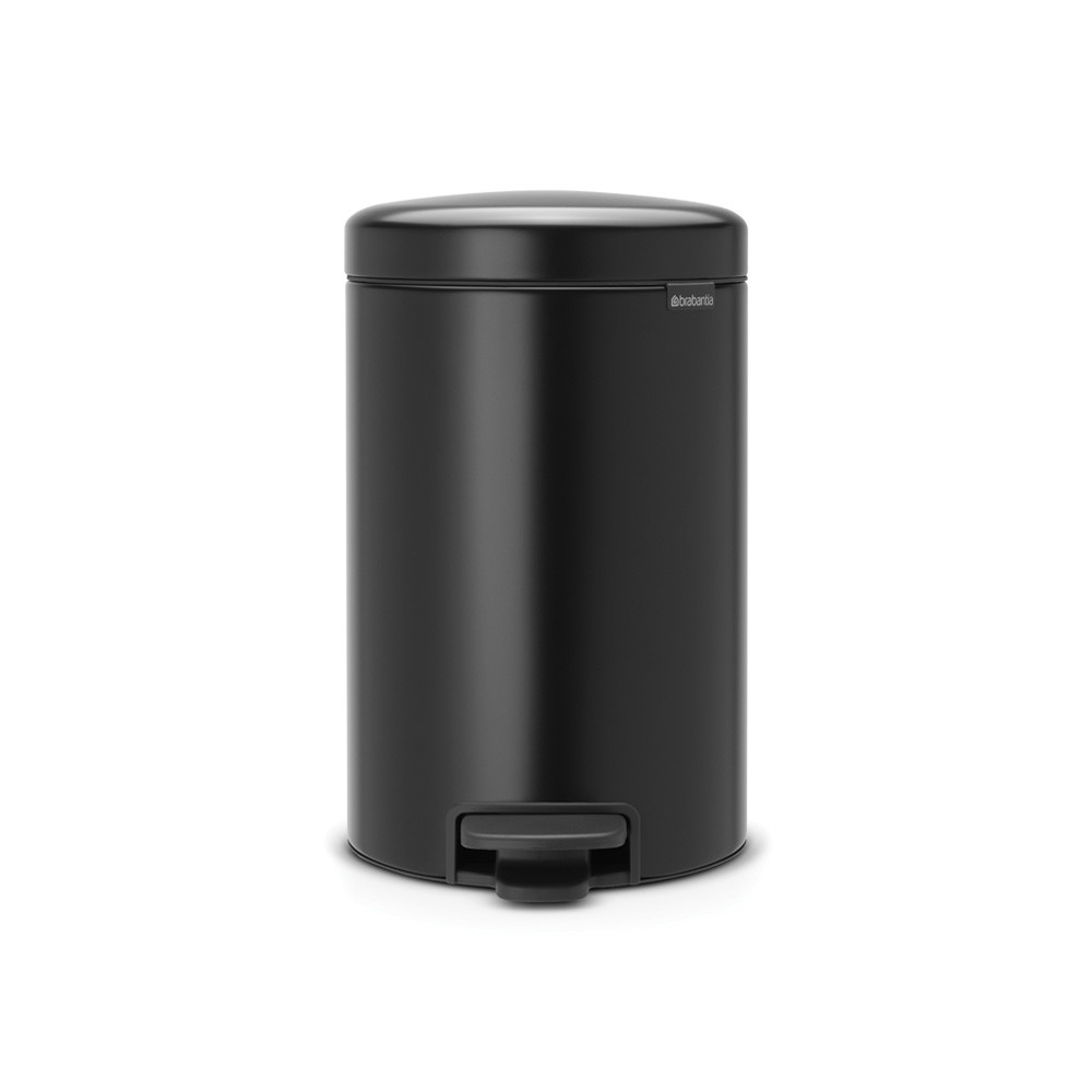 Pedal Bin newIcon, 12 litre, Soft Closing, Plastic Inner Bucket - Matt Black
