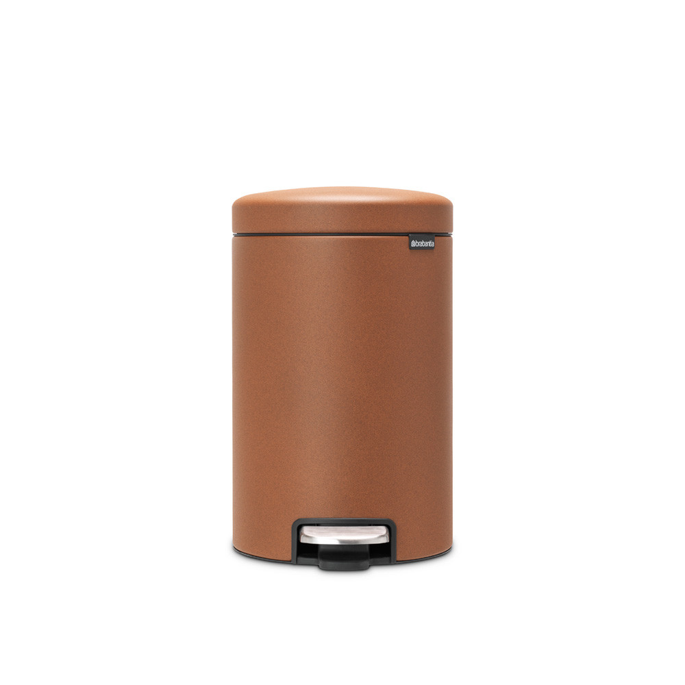 Pedal Bin newIcon, 12 litre, Soft Closing, Plastic Inner Bucket - Mineral Cinnamon