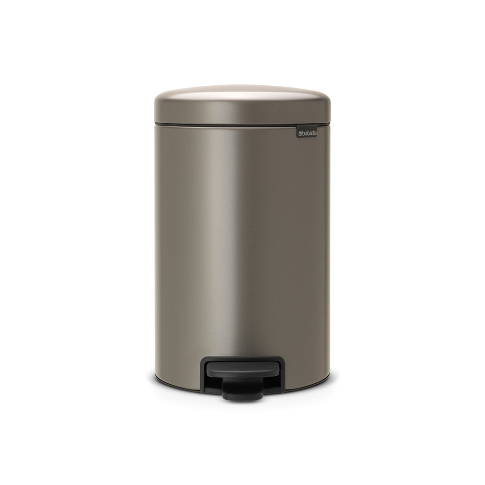Pedal Bin newIcon, 12 litre, Soft Closing, Plastic Inner Bucket - Platinum