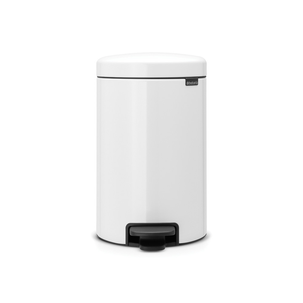 Pedal Bin newIcon, 12 litre, Soft Closing, Plastic Inner Bucket – White