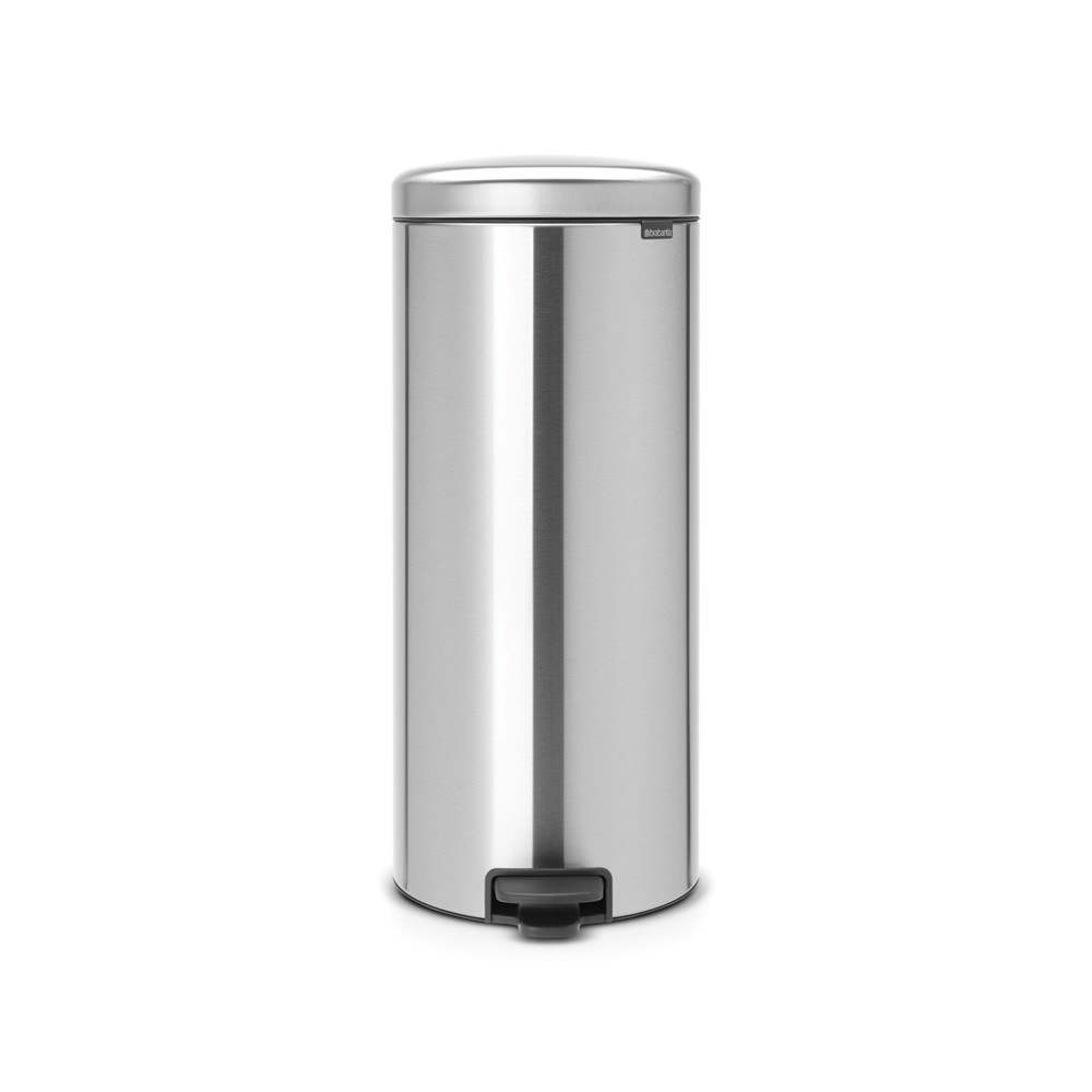 Pedal Bin newIcon, 30 litre, Soft Closing, Plastic Inner Bucket - Matt Steel