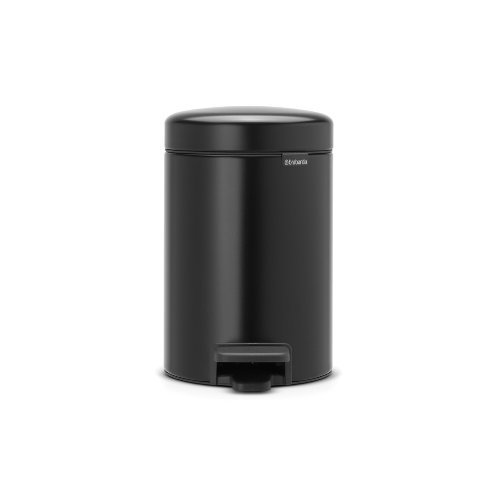 Pedal Bin newIcon, 3 litre, Soft Closing, Plastic Inner Bucket - Matt Black
