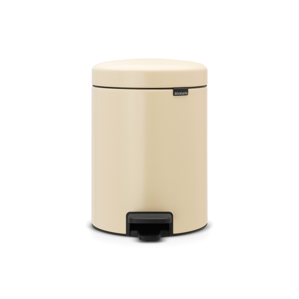 Pedal Bin newIcon, 5 litre, Soft Closing, Plastic Inner Bucket – Almond