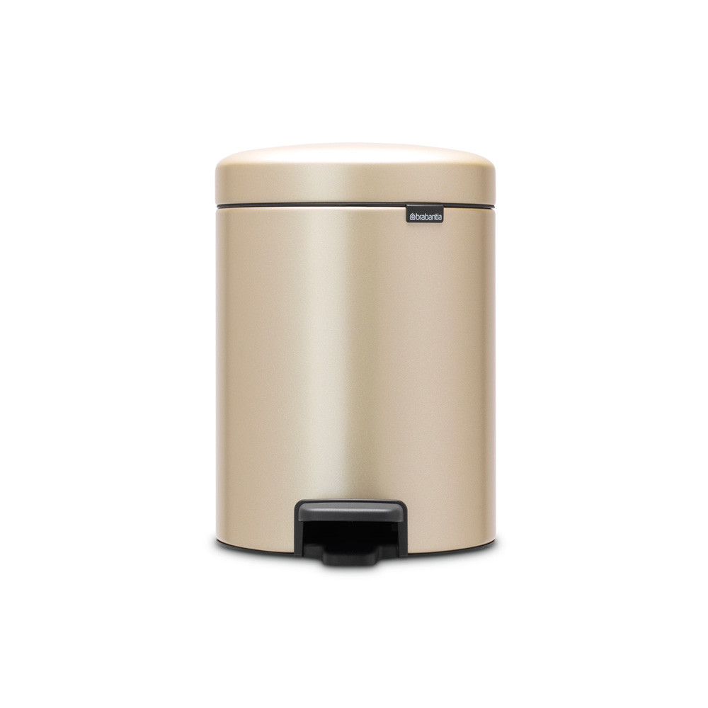 Pedal Bin newIcon, 5 litre, Soft Closing, Plastic Inner Bucket – Champagne