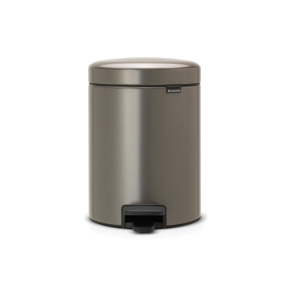Pedal Bin newIcon, 5 litre, Soft Closing, Plastic Inner Bucket - Platinum