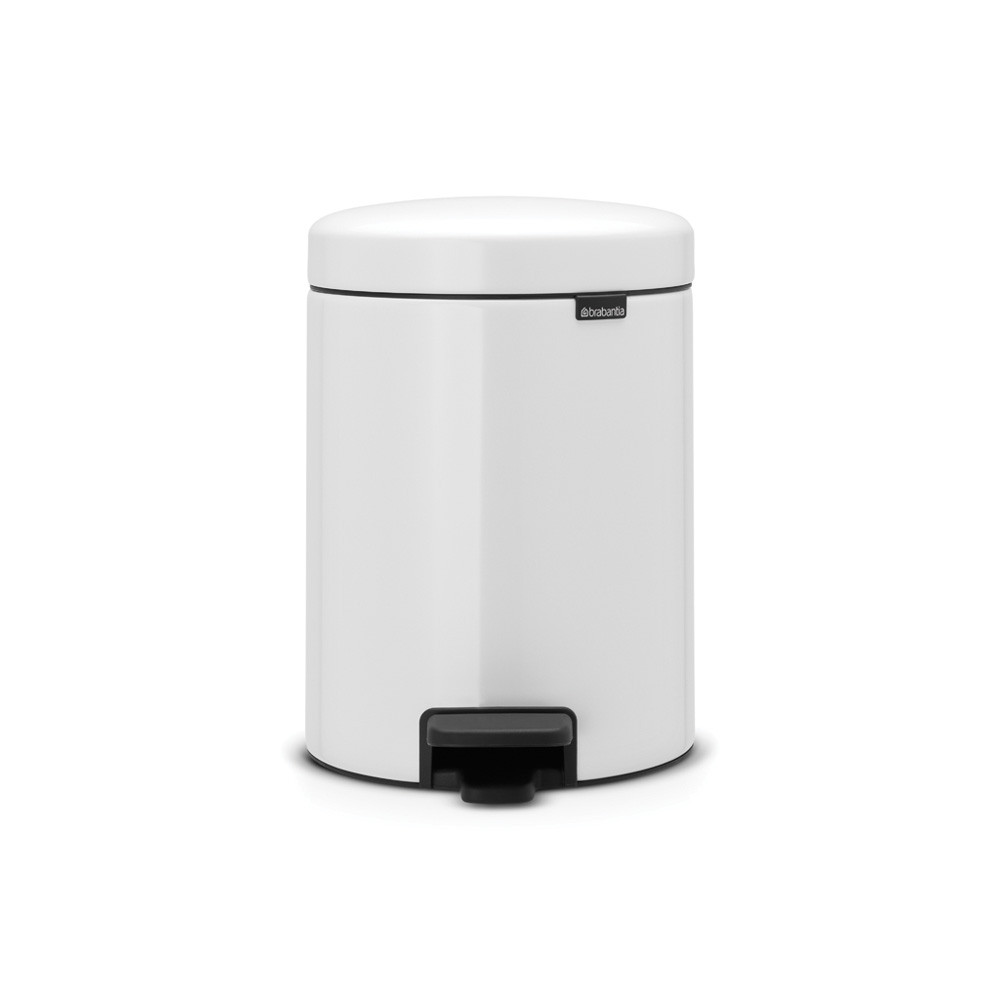 Pedal Bin newIcon, 5 litre, Soft Closing, Plastic Inner Bucket - White
