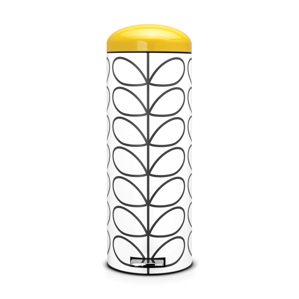 Pedal Bin Retro, 20 litre, Slimline, Soft Closing, Plastic Inner Bucket - Orla Kiely Cream