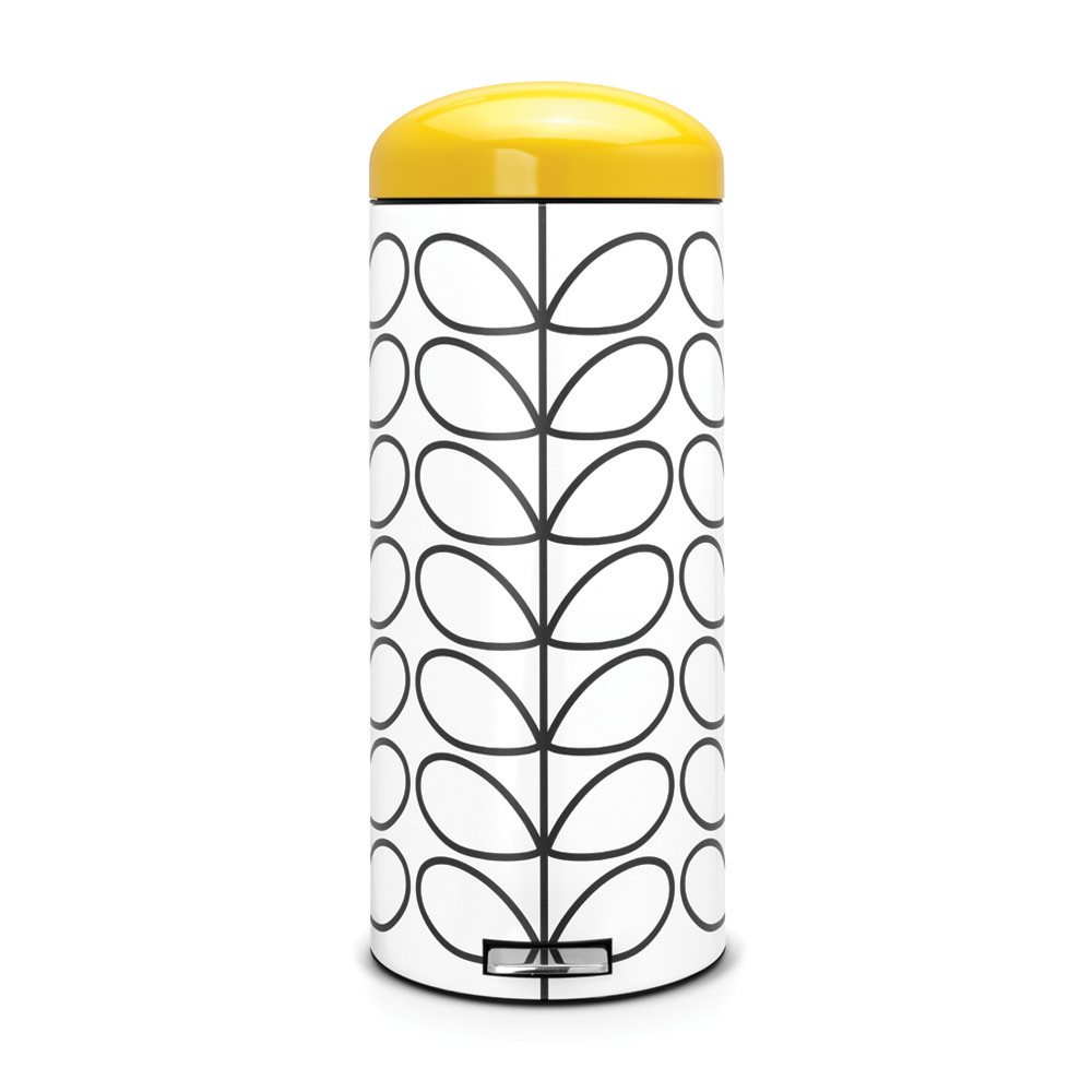 Pedal Bin Retro, 30 litre, Soft Closing, Plastic Inner Bucket - Orla Kiely Cream