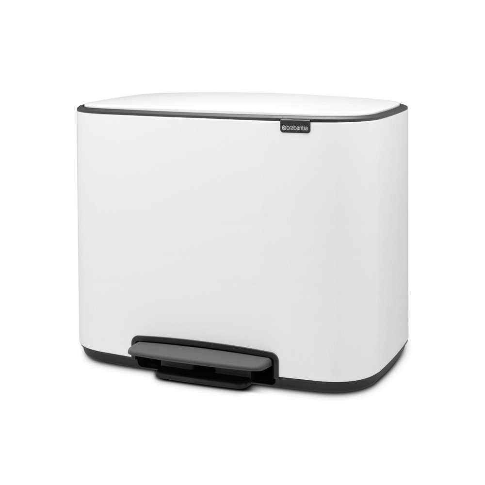  Bo Pedal Bin, with 2 Inner Buckets, 11 + 23 litres - White
