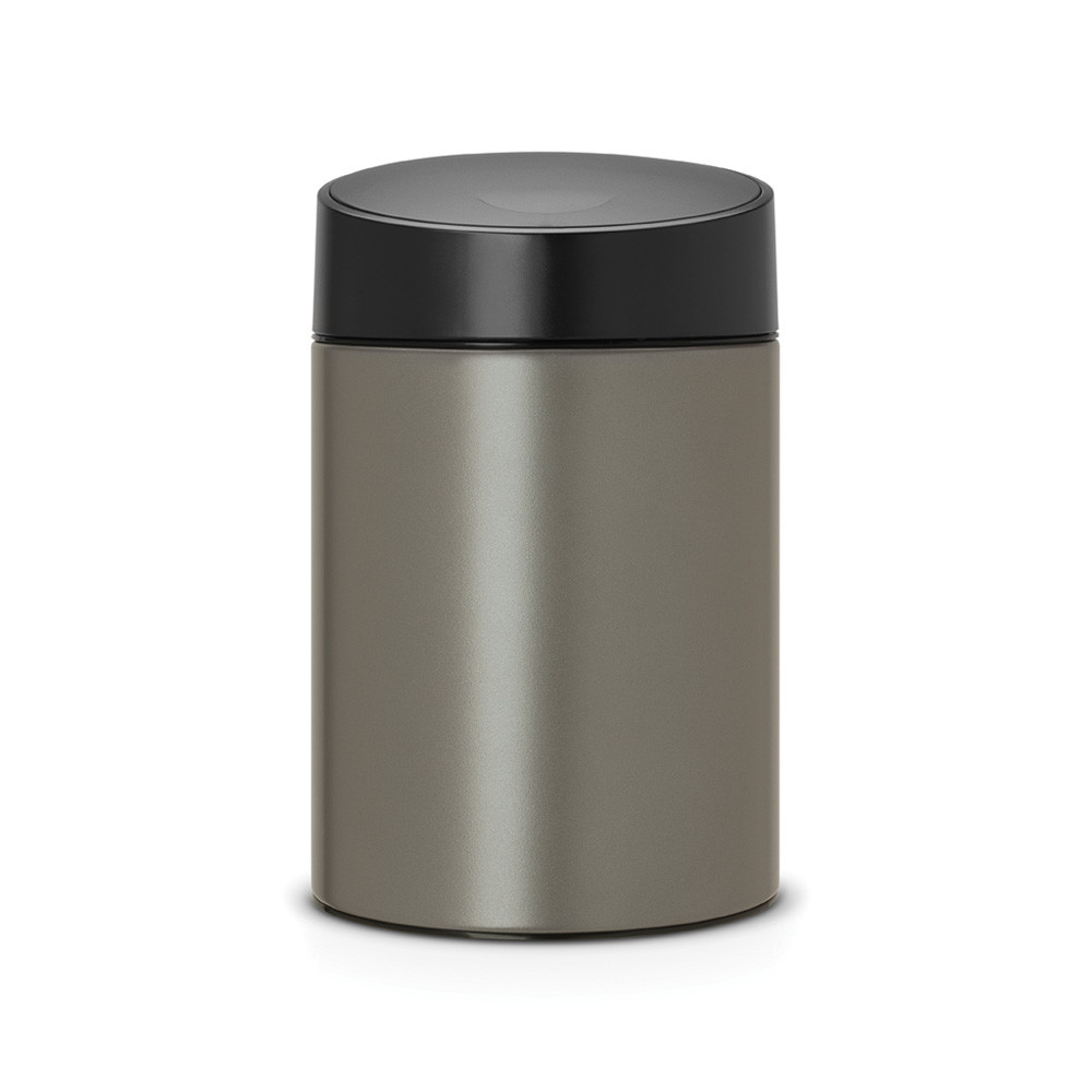 Slide Bin, 5 Litre - Platinum with black plastic lid