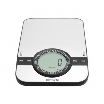 Digital Kitchen Scales, Rectangular, with Timer - Matt Steel