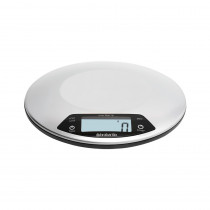Digital Kitchen Scales, Round, with Timer - Matt Steel