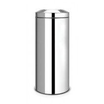 Flame Guard Waste Paper Bin, 30 litre, Metal Inner Bucket - Brilliant Steel