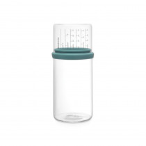 Glass Storage Jar with Measuring Cup, 1 litre - Mint