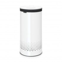 Laundry Bin, 35 litre, Plastic Lid - White