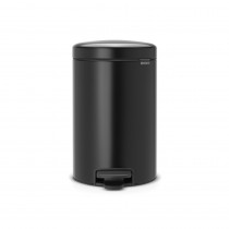 Pedal Bin newIcon, 12 litre, Soft Closing, Plastic Inner Bucket - Matt Black