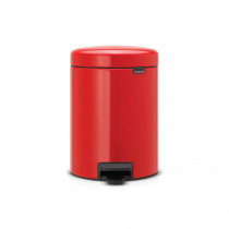  Pedal Bin newIcon, 5 litre, Soft Closing, Plastic Inner Bucket - Passion Red