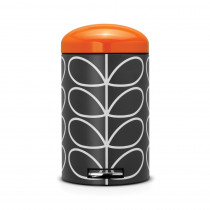 Pedal Bin Retro, 12 litre, Soft Closing, Plastic Inner Bucket - Orla Kiely Charcoal