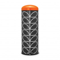 Pedal Bin Retro, 20 litre, Slimline, Soft Closing, Plastic Inner Bucket - Orla Kiely Charcoal
