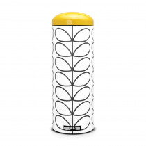 Pedal Bin Retro, 20 litre, Slimline, Soft Closing, Plastic Inner Bucket - Orla Kiely Cream