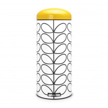 Pedal Bin Retro, 30 litre, Soft Closing, Plastic Inner Bucket - Orla Kiely Cream