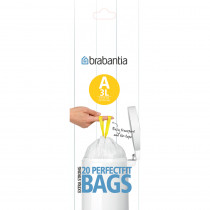 PerfectFit Bags, Code A, 3 litre, 20 Bags per Roll - White