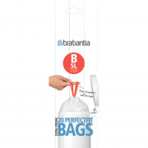  PerfectFit Bags, Code B, 5 litre, 20 Bags per Roll - White