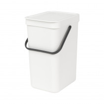 Sort & Go Waste Bin, 12 litre - White