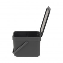 Sort & Go Waste Bin, 6 litre - Grey