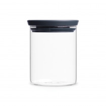 Stackable Glass Jar, 0.6 litre - Dark Grey